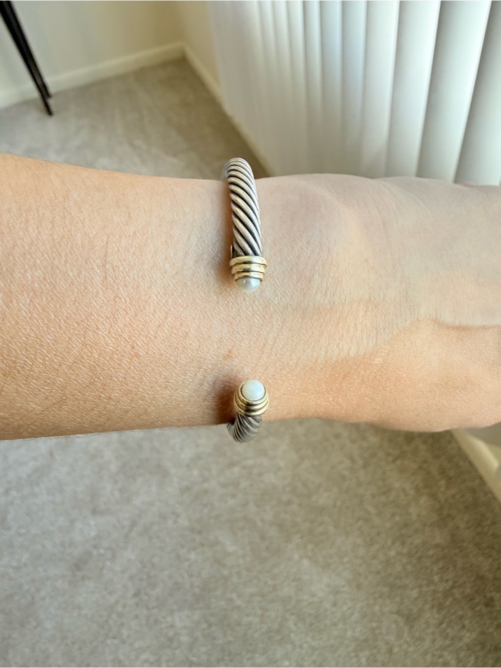 David Yurman Sterling Twisted Cable Cuff Bracelet - Silver
